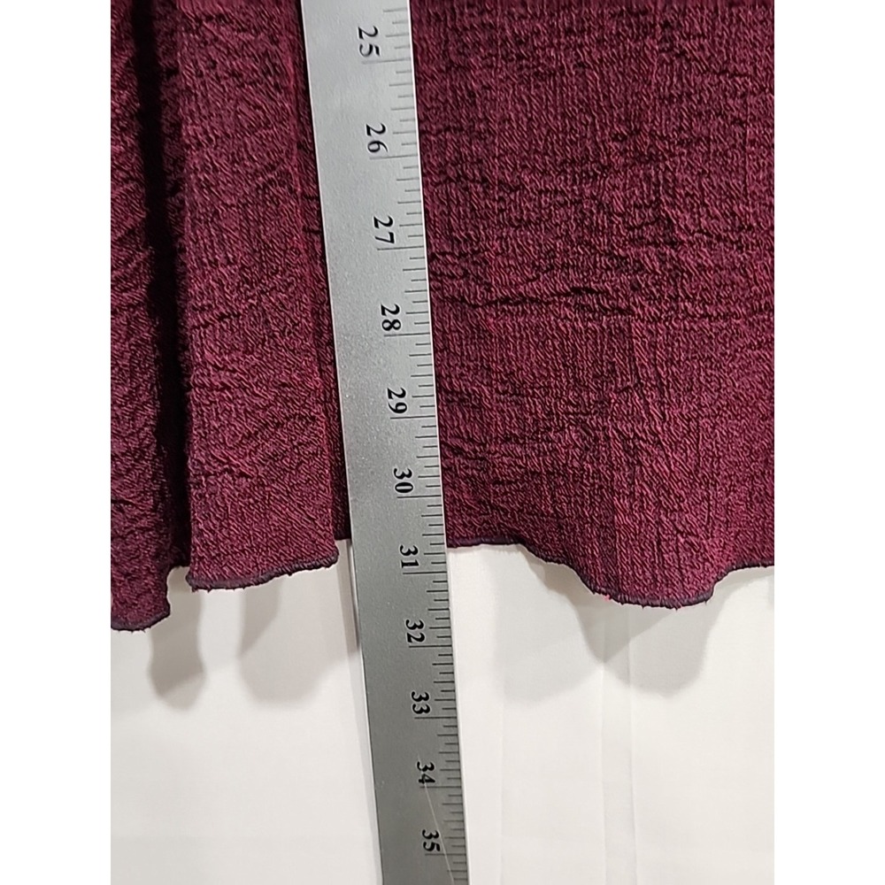 Ali Miles Boho Cowl Neck Tunic Womens L Burgundy, Long Sleeve Crinkled Texture - Picture 7 of 10